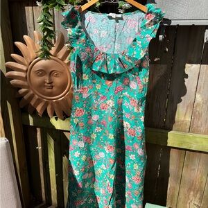 LOFT Green Floral Maxi Dress